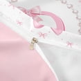 thumbnail image 4 of meiyoeat Ribbon Letter Print D Twin Duvet Cover For Kids,Fashion Women Pearl Necklace Twin Bedding,Pink Reversible,2pcs(No Comforter), 4 of 6
