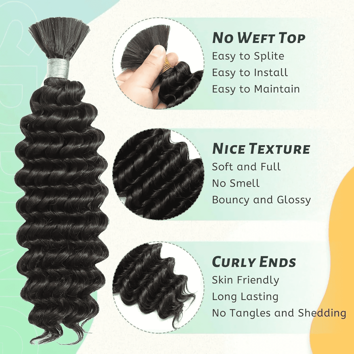 USTAR Brazilian Dark Brown Body Wave Blended Hairs Basic Color #2 Virgin Human Hair 18 Inch for Women