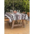 thumbnail image 3 of Outdoor Tablecloth with Umbrella Hole for Patio/Picnic/Party/Camping, Red Black Boho Waterproof Table Cloth Rectangle Table Cover Washable, Ethnic Tribe Aesthetic Abstract Art (60"x 102"), 3 of 9