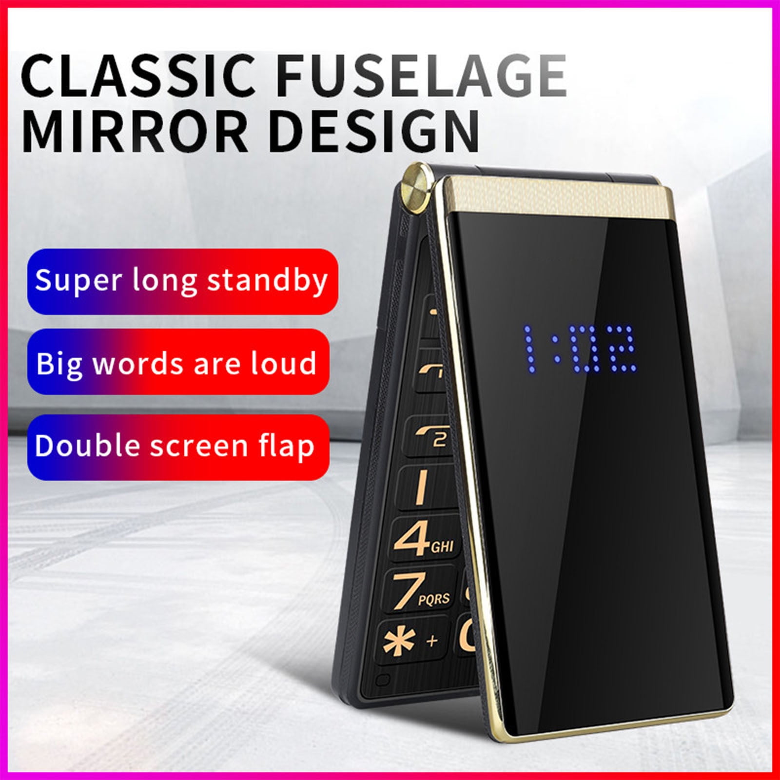 Taicans Senior Flip Phone with 2.6" Large Screen & 4800mAh Battery – Elderly Cell Phone with SOS,Flashlight,Loud Speaker & Dual SIM for Easy Use,Cheap Cell phone‌‌‌
