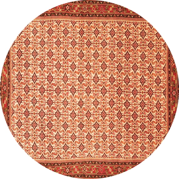 Ahgly Company Indoor Round Persian Orange Traditional Area Rugs, 4' Round