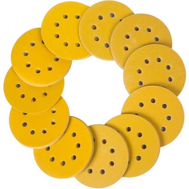 Pack of 100 sanding discs Ø 125 mm grain with 8 round holes Hook and loop for eccentric sander 5inch(P320)..