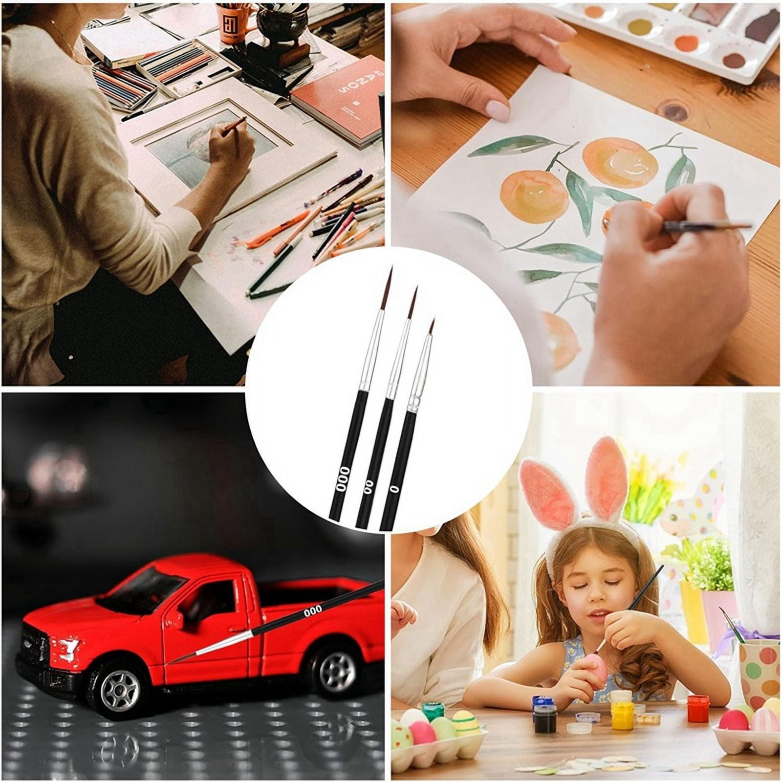 240pcs Detail Paint Brushes, Fine Tip Paint Brush with 3 Sizes 0 00 000 Mini Tiny Miniature Fine Paint Liner Brush