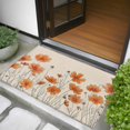 thumbnail image 5 of 2x3 Door Mat Rug, Orange Spring Floral Non-Skid Rubber Backing Large Rectangle Rugs - Living Room Bedroom Home Office, Summer Botanical Rustic Daisy Indoor Floor Mat Carpets Washable Rug, 5 of 9