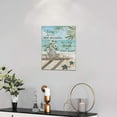 thumbnail image 2 of Beach Bathroom Wall Art Sea Turtle Bathroom Pictures Wall Decor Rustic Flower Teal Canvas Painting Seascape Coastal Framed Artwork for Bathroom Bedroom Living Room 12"x16", 2 of 6
