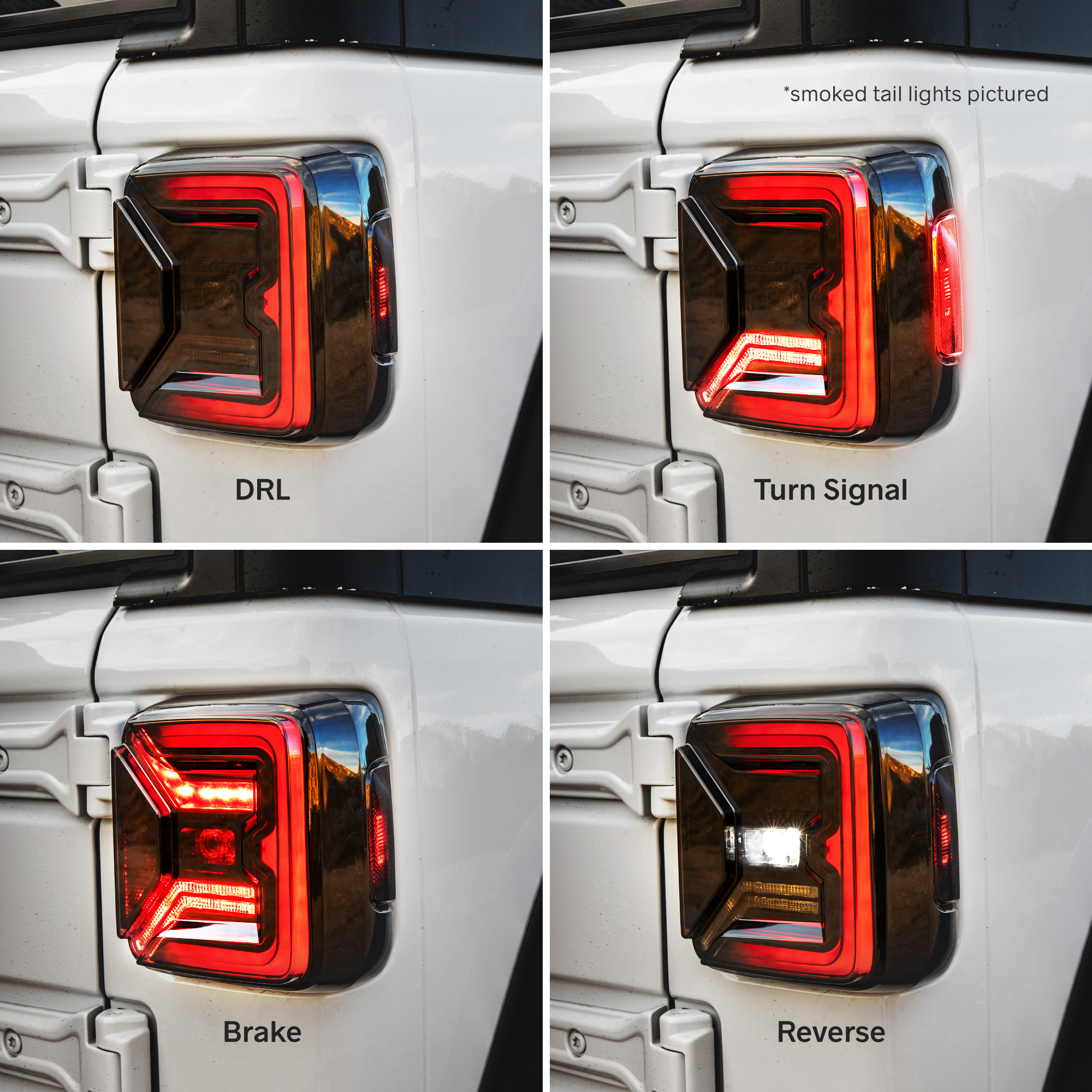 LED Tail Light Replacement for Jeep 2018+ Wrangler JL [Black-Lens