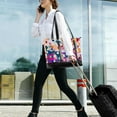 thumbnail image 5 of FORMRS Canvas Laptop Tote Bag for Women with 15.6" Computer Compartments Shoulder Handbag, Purple Colorful Circles, 5 of 7