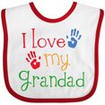 thumbnail image 3 of Inktastic Grandad Grandkids Handprints Boys or Girls Baby Bib, 3 of 4