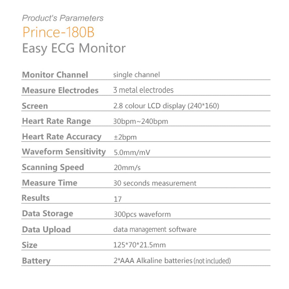 180b Handheld Ecg Ekg Portable Monitor Electrocardiogramme Lcd pour une  utilisation de voyage à domicile