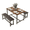 Retro, variant on Space-Saving Dining Table Set for 4 with 2 Upholstered Benches – 44" Rectangular Metal & Wood Kitchen Furniture – Compact, Easy Assembly – Ideal for Apartments, Small Spaces