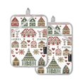 thumbnail image 7 of Yayeee Pot Holders Kitchen Heat Resistant with Pocket 7"x9.8" Cotton Oven Cooking Hot Pads, Green Nordic Style Christmas House, 7 of 7