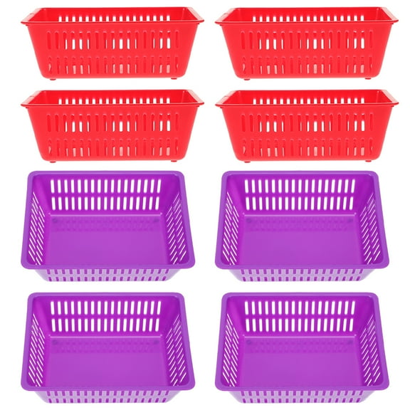 WRITWAA Compact Plastic Baskets for Shelves Household Coin Storage 8Pcs