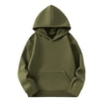 thumbnail image 5 of yardsong Solid Color Hoodies for Girls Kids Boys Cute Basic Hooded Sweatshirt Oversized Long Sleeve Pullover Tops Preppy Hoodie 2026 Army Green,13-14 Years, 5 of 9
