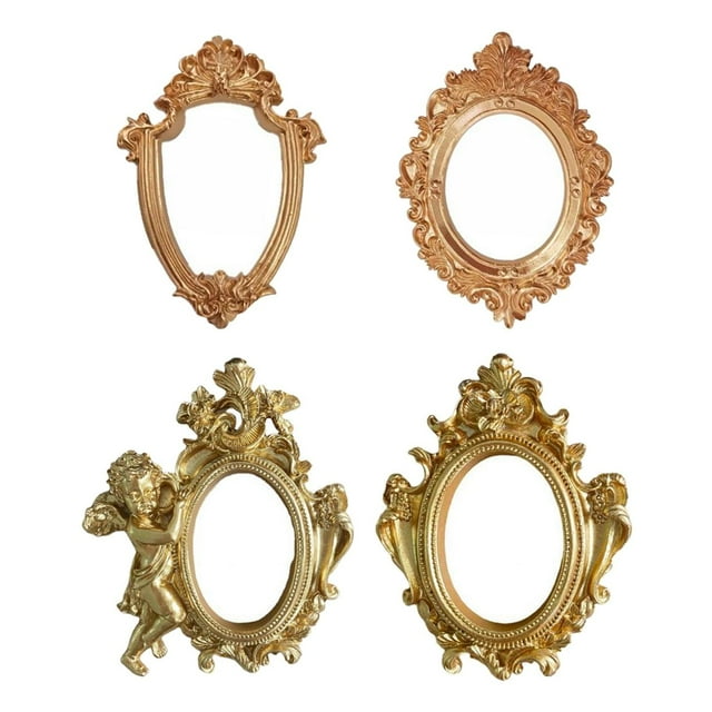 Conjunto de 4 Portarretratos Vintage para Embellecer tu Hogar en Navidad.