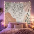 thumbnail image 2 of Line Face Upper with Chest Profile Facing Slightly, Nostalgic Vintage for Botanical Art Lovers, Botanical Wall Art, Valentine'S Day Gift, Tapestry Wall Hanging for Bedroom and Dorm, 2 of 6
