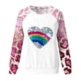 thumbnail image 4 of Busydd Valentine Sweatshirts for Women Trendy Long Sleeve Round Neck Love Heart Sweatshirt Casual Lightweight Pullover Tops Holiday Valentines Day Gifts, 4 of 4