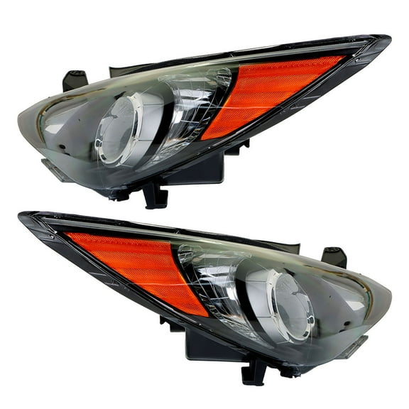 Black Housing Clear Lens Projector Headlamps Pair Headlights Assembly Replacement for Hyundai Sonata 2011-2014