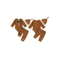 thumbnail image 2 of BemeyourBBs Infant Baby 3 Piece Christmas Gingerbread Man Outfit Jumpsuit Hat Elastic Waist Pants Set, 2 of 9