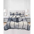 thumbnail image 3 of Navy Blue Nautical Twin Size Down Alternative Comforter, Lightweight Comforter Quilt Bedding Set with Pillow Shams Coastal Blue Striped Vintage All Seasons Bed Comforter Duvet Insert 68"x86", 3 of 7