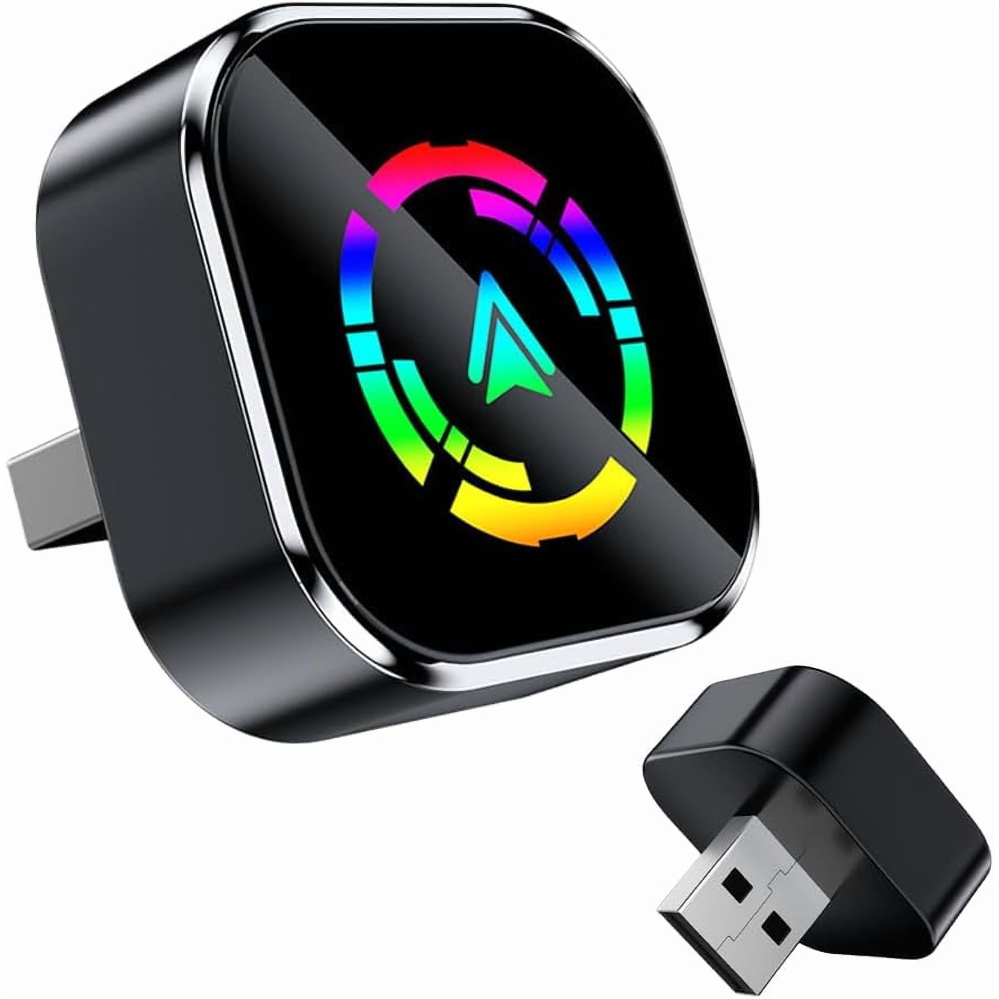 Wireless CarPlay Adapter for iPhone Android, Upgraded Mini USB 2 in 1 Bluetooth Plug and Play