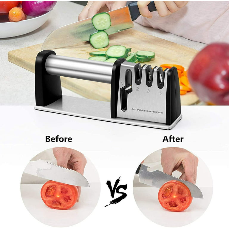  Knife Sharpeners, Best 4 in 1 Manual Kitchen Knives