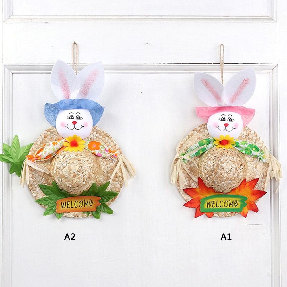 Cute Easter Egg Rabbit Bunny Wreath Easter Hang Hot Crafts Decor Party Ornament