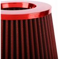thumbnail image 3 of Filtro de aire para automóvil, kit de filtro de aire con cabeza de hongo de aire de alto flujo de hierro universal de 76 mm (rojo) -, 3 of 5