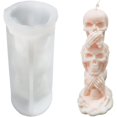 thumbnail image 1 of Molde de vela de calavera 3D, columna de Molde de resina de silicona para Halloween, velas de aromaterapia, fundición de resina, fabricación de cera casera, 1 of 5