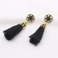 thumbnail image 4 of Pendientes colgantes de imitación con flecos bohemio vintage para mujer jinwen negro aretes bohemios con flecos, 4 of 8