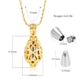 thumbnail image 2 of Urn Necklace for Ashes Keepsake Cremation Memorial Jewelry Women, Stainless Steel Hollow Heart Teardrop Human Pet Ash Hair Locket Pendant Necklace Gifts,w/Funnel Kit, 2 of 7