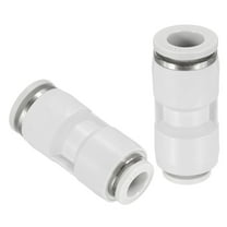 Uxcell 2 Pcs Push to Connect Fittings Reducing 3/8" Tube OD x 5/16" Tube OD Straight Pneumatic Quick Connector, White