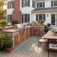 thumbnail image 3 of SAFAVIEH Courtyard Cori Bordered Indoor/Outdoor Runner Rug, Dark Green/Beige, 2'3" x 8', 3 of 10