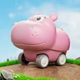 thumbnail image 7 of Loespoir Cute Pet Animals Press Car Toy with Hippopotamus Design, Inertia Powered for Easy Play, Interactive Vehicle, Gift for Birthday and Holiday, Motor Skills Development(Pink), 7 of 7