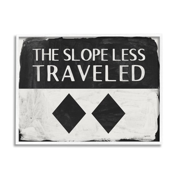 Stupell Industries The Slope Less Traveled Phrase Double Black Diamond, 20 x 16, Design by Kyra Brown