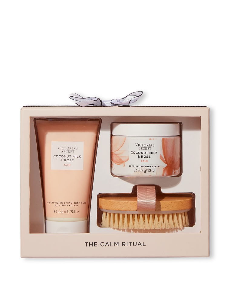 Victoria's Secret Coconut Milk & Rose Calm Ritual Kit (Dry Body Brush