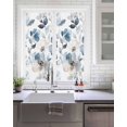 thumbnail image 2 of Vintage Blue Window Privacy Film Brown Watercolor Flowers Petals Abstract Art Decorative Glass Window Film UV Blocking Static Cling Non-Adhesive Sticker Covering for Home Door 17.7 x 39.3 inches, 2 of 8