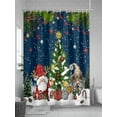 thumbnail image 5 of Fsddascl Blue Christmas Gnomes Shower Curtain Set - 72" x 78" Washable Bathtub Curtain with 12 Hooks, Xmas Tree Snowflake Pine Needle Waterproof Fabric Stall Shower Curtains for Bathroom/Bathtub, 5 of 6