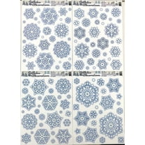 Serafina Home Holiday Winter Vinyl Window Clings: Beautiful Decorative Snowflakes Various Sizes with Glitter 4 Sheets