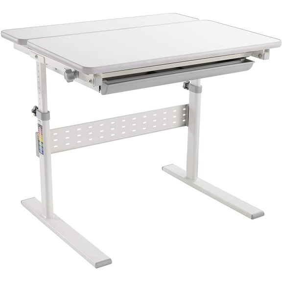 Mount-It! Height Adjustable Kid's Desk | For Children K-12 | Grey