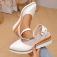 thumbnail image 2 of Women's Wedge Sandals Closed Toe Pointed Toe Slingback Casual Summer Shoes with Adjustable Buckle Strap Jute Platform Heel Non Slip Comfortable Dress Sandals for Women Plus Size Available, 2 of 10