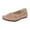 Pink, variant on Women's Leather Flat Loafers Bottom Soft Thick Sole Round Toe Casual Breathable Moccasins Hollow out Non Slip Walking Shoes Brown Size 9.5