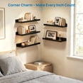 thumbnail image 5 of Sindcom 16inch Floating Shelves for Wall, Wall Shelves for Decor Storage, Wall Mounted Wood Shelves for Bedroom, Living Room, Bathroom, Kitchen, Picture Ledge Shelves, 5 Pack, Black, 5 of 8