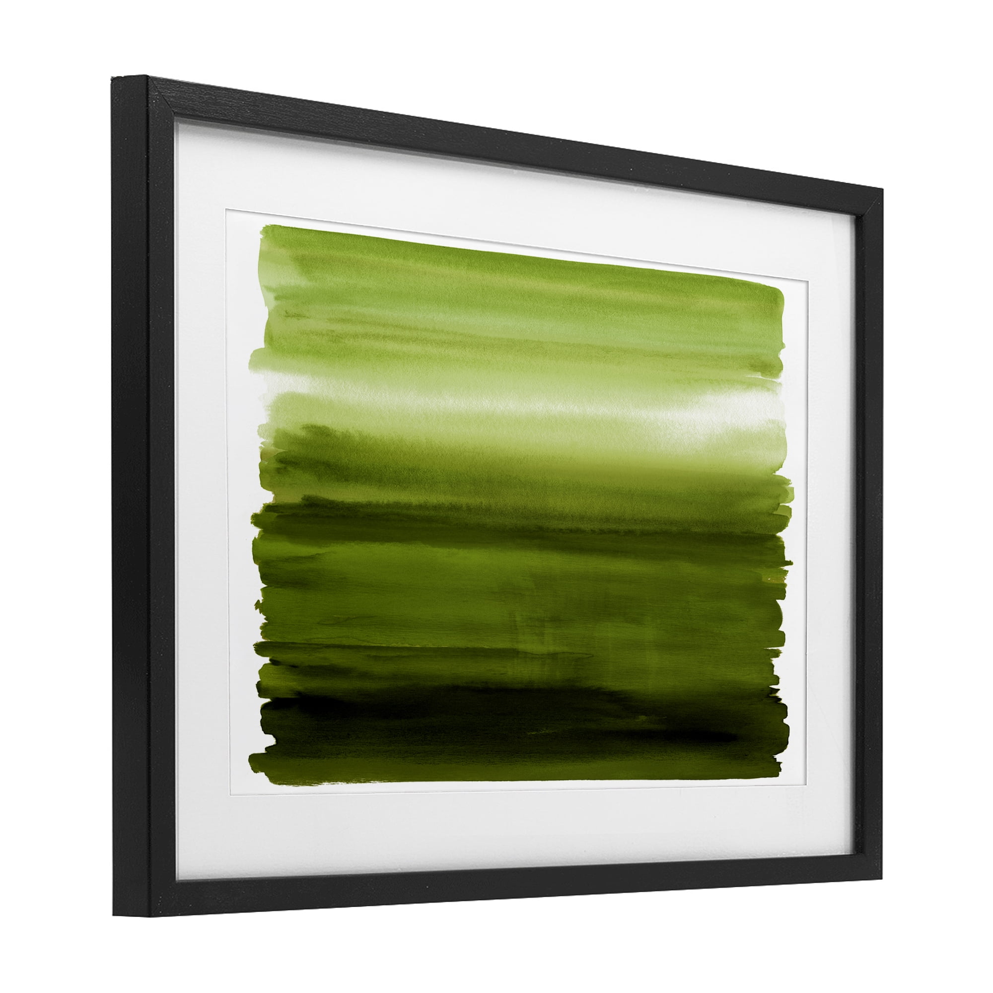 Stupell Industries Ombre Green Gradient Black Framed Print Under Glass, design by Allie Corbin