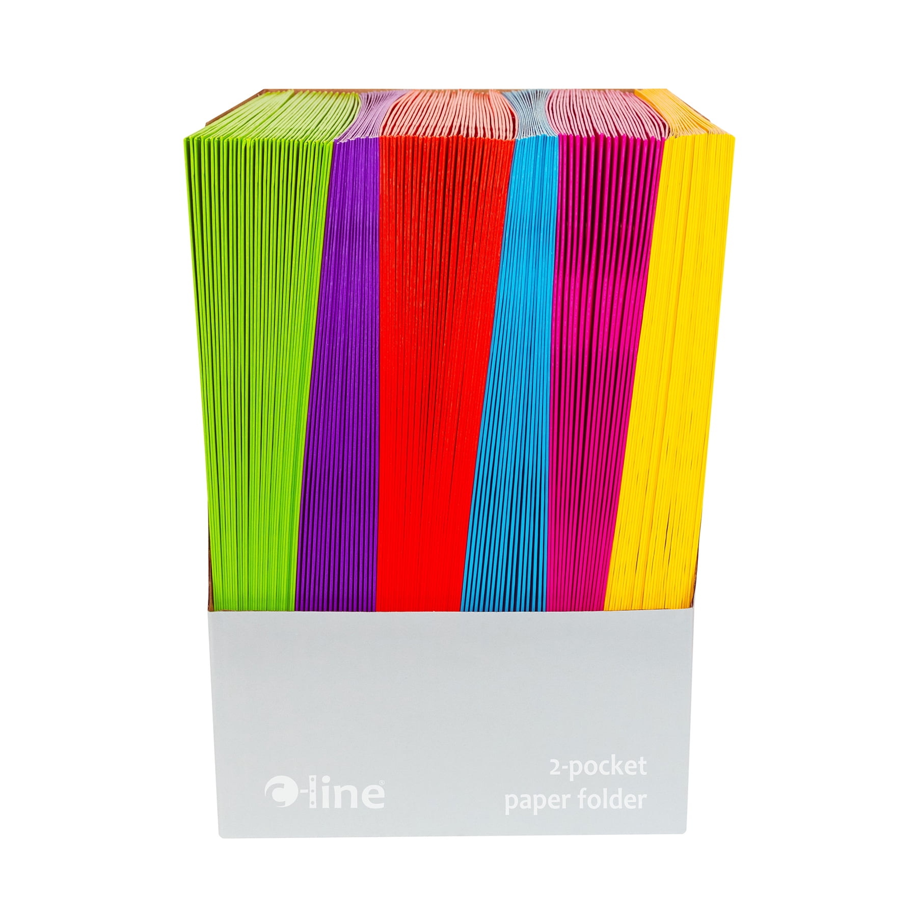C-Line 2-Pocket Laminated Paper Portfolio with 3-Hole Punch, Assorted, Pack of 18