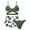 Dark Green, variant on Girl Swimsuit 3 Piece Bathing Suit with Shorts Cute Summer Swimwear Teen Girl Bikini for Teenagers 12-13