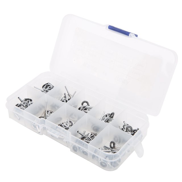 Juegos De Ojos De Guía De Cerámica, Juego De Anillos De Guía De Caña De Pescar Accesorios De Pesca Diferentes Especificaciones Y Tamaños Acero Y Cerámica Para Lago Para Río ANGGREK Fishing Rod Guide Ring Set