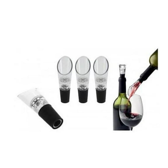 Wine Aerator Set of 4, Decanting Pourer Spout for Wine Bottles - Hands-Free Aerating, Drip-Free Wine Accessories for Red Wine, White Wine & Rosé