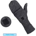 thumbnail image 2 of Gants Tricotés d'Hiver Sans Doigts Isolation Mitaines Chaudes Rabat Unisexe, Gris Foncé, 2 of 4