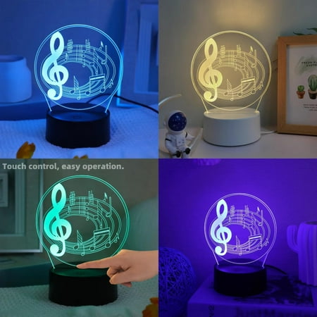 

WAGZOQN A big note shape USB 3D night light musician collection lights party festival decorative lights gift lights friends.