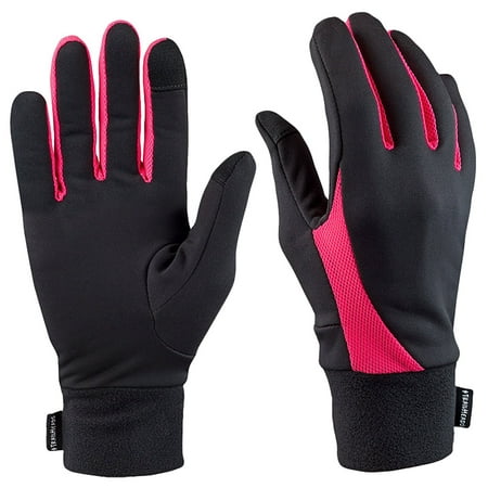 Elements Touchscreen Running Gloves - black/neon pink (small) By